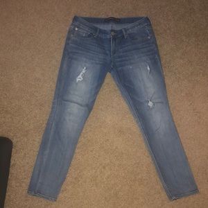 Express low-rise skinny ankle jeans